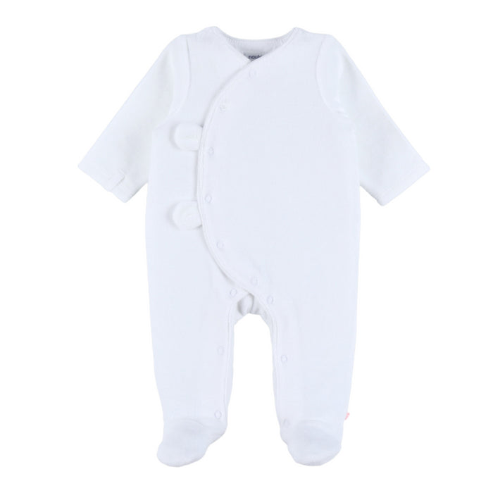 Noukies - Wit fluwelen babypakje