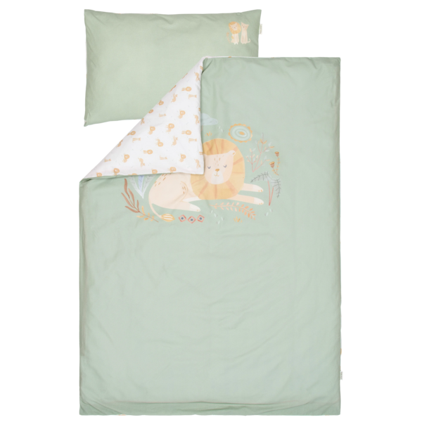 Little Dutch - Dekbedovertrek 140x200 - Groen - Safari Leo