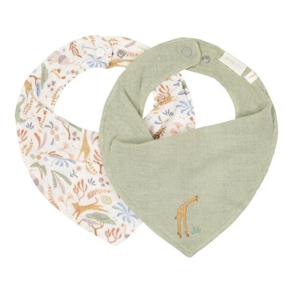 Little Dutch - 2-pack Bandana slab - Groen - Safari Wonders
