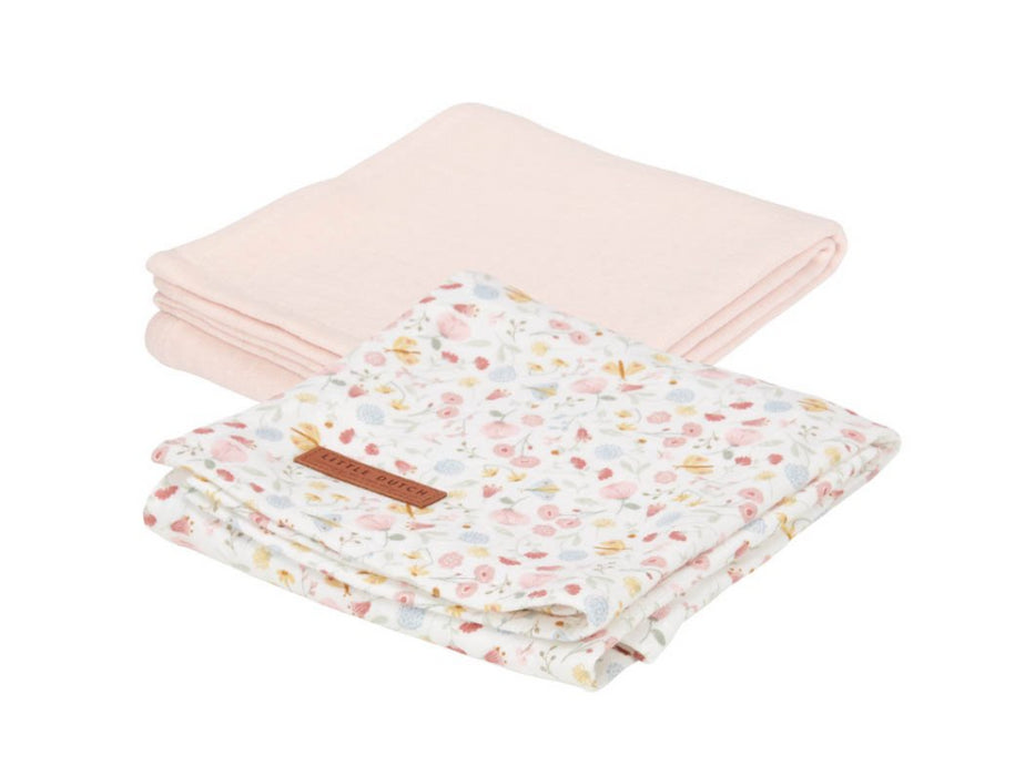 Little Dutch  - Swaddles 70x70 Flowers & Butterflies/Pure Soft Pink