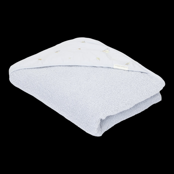 Little Dutch - Badcape geborduurd Blue - 75x75 cm
