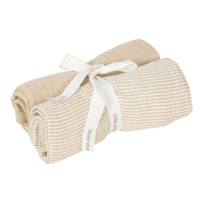 Little Dutch - Swaddle doeken hydrofiel 70x70 - Pure soft beige