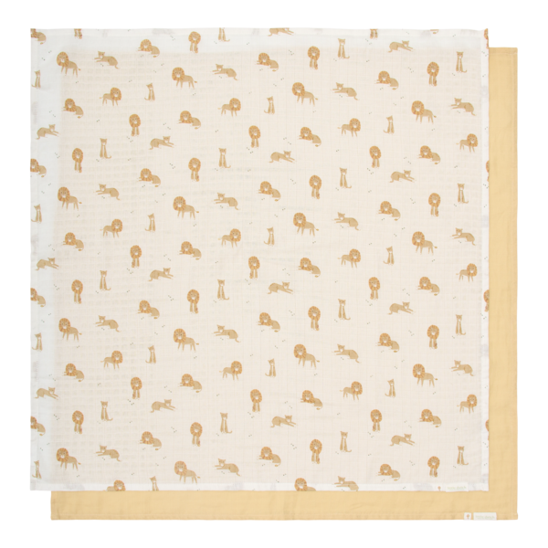 Little Dutch - Swaddle set - Geel - 70x70 cm - Safari Leo