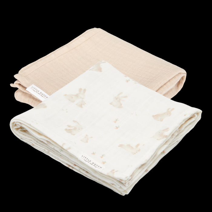 Little Dutch - Swaddle doeken hydrofiel 70x70 Baby Bunny