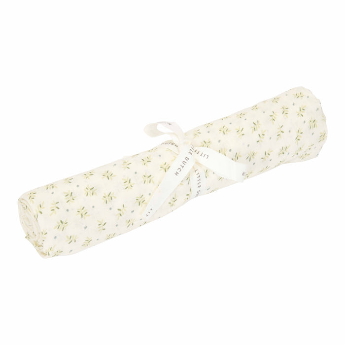 Little Dutch - Swaddle doek hydrofiel 120 x 120 Blueberry Leaves - 120x120cm