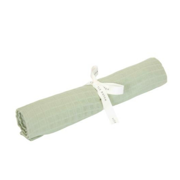 Little Dutch - Swaddle doek hydrofiel 120 x 120 Sage - 120x120cm