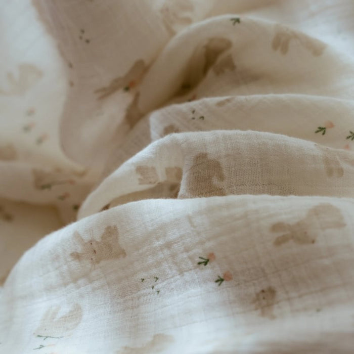 Little Dutch - Swaddle doek hydrofiel 120x120 - Newborn naturals - Baby Bunny