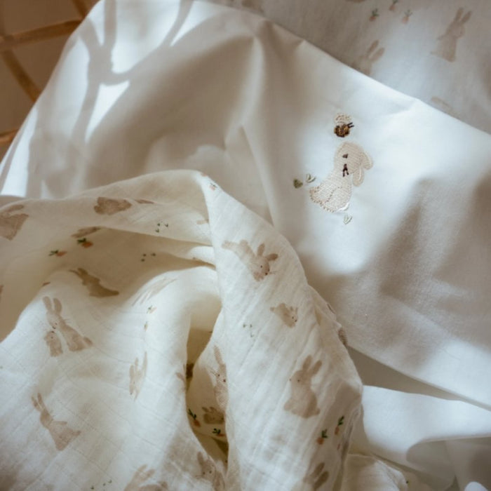 Little Dutch - Swaddle doek hydrofiel 120x120 - Newborn naturals - Baby Bunny