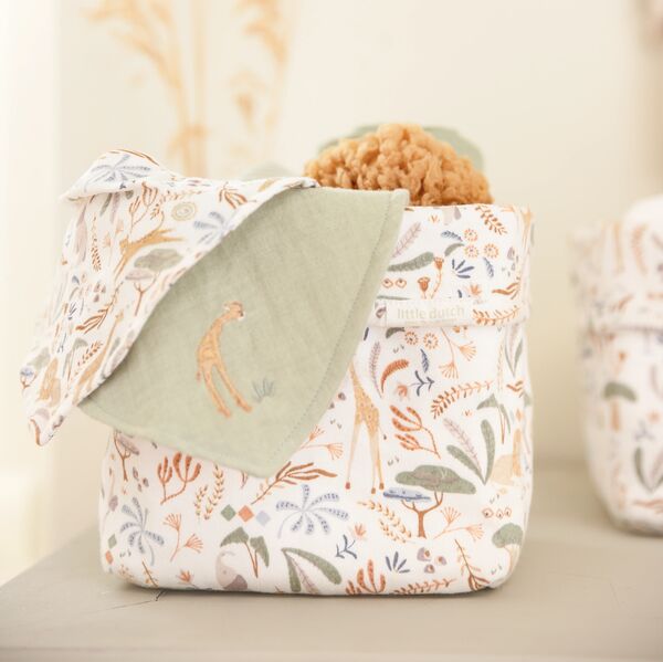 Little Dutch - Swaddle set - Groen -  70x70 cm - Safari Wonders