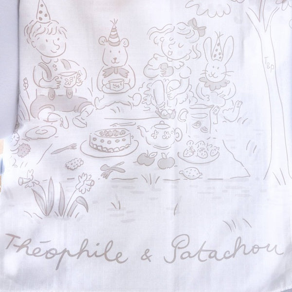 Theopile & Patachou  - Natural Garden Party - Tetradoek Schaap NP 100X100cm