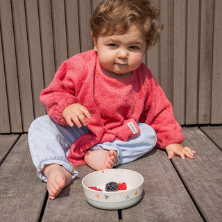 Timboo - BIB WITH SLEEVES - RASPBERRY ROSE