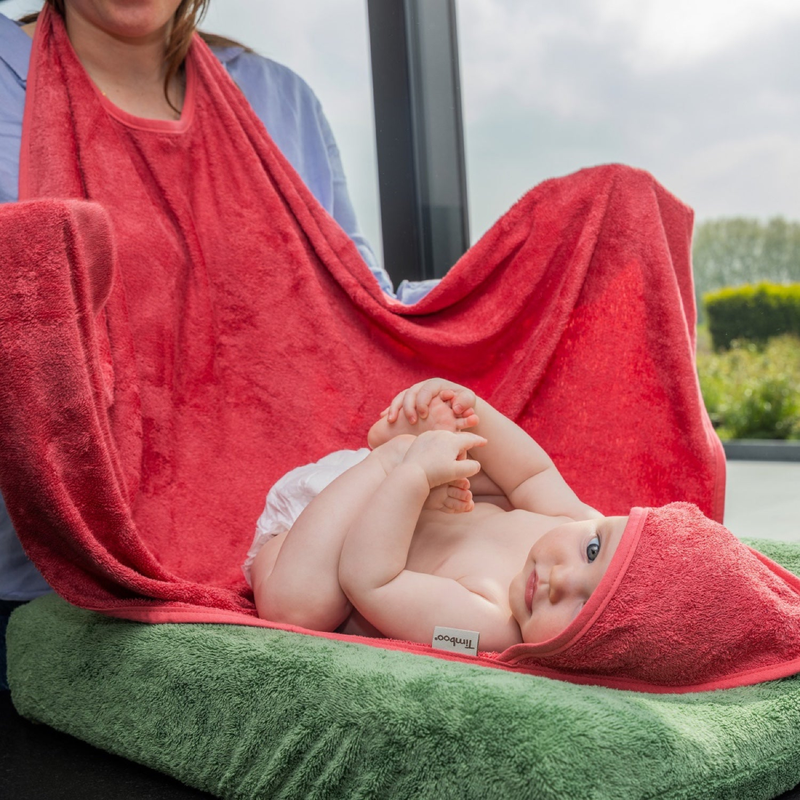 Timboo - CUDDLE TOWEL Adult/Baby (98x104cm) - RASPBERRY ROSE