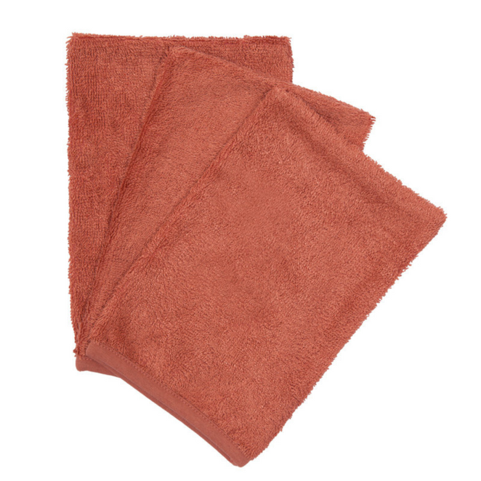 Timboo - WASHCLOTH (3 pieces) - Sunrise orange