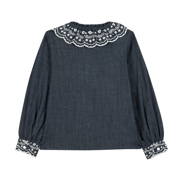Tartine et Chocolat - Embroidered blouse - Indigo Blue (6 jaar)