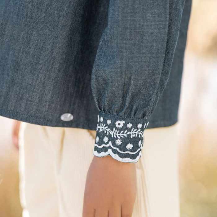 Tartine et Chocolat - Embroidered blouse - Indigo Blue (6 jaar)