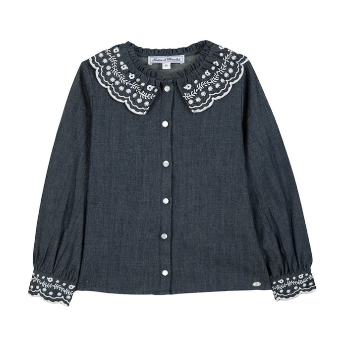 Tartine et Chocolat - Embroidered blouse - Indigo Blue (6 jaar)