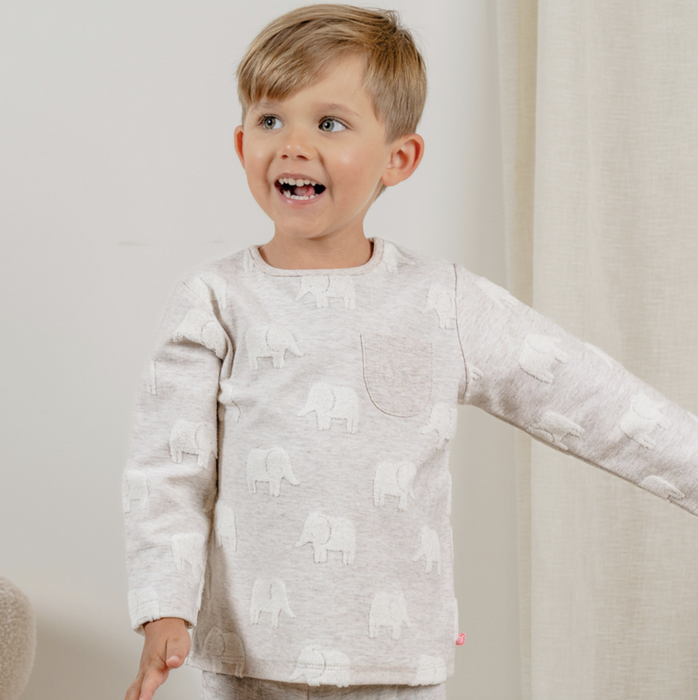 Noukies - Pyjama Beige met olifantjes