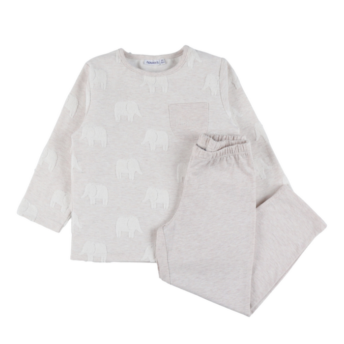 Noukies - Pyjama Beige met olifantjes