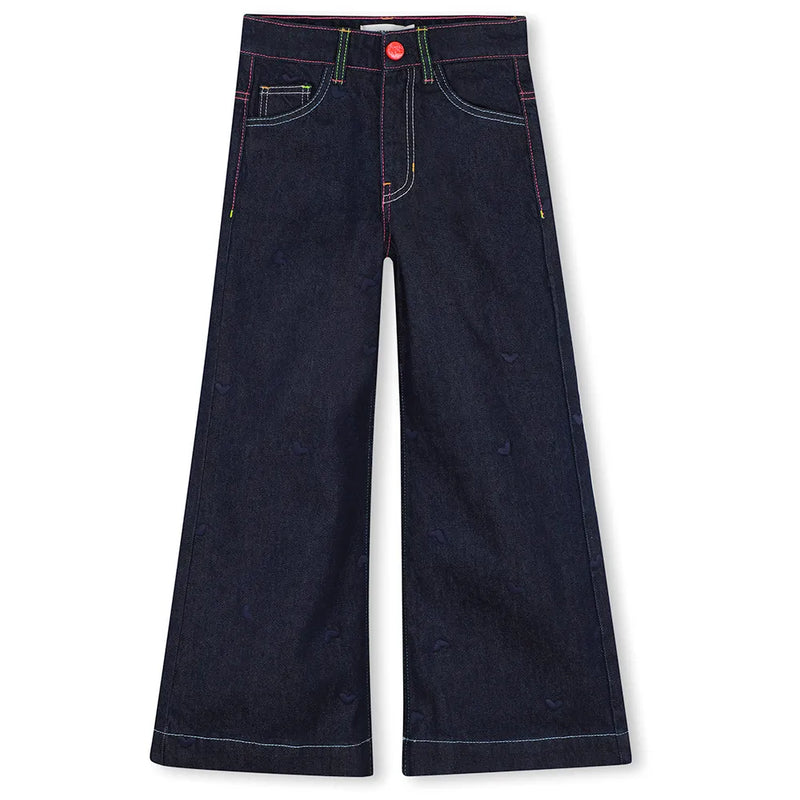 Billieblush - Jeans donkerblauw met hartjes ton sur ton