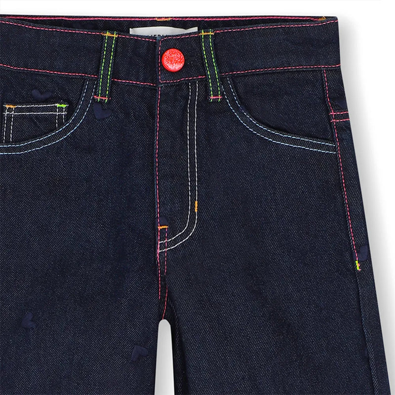 Billieblush - Jeans donkerblauw met hartjes ton sur ton