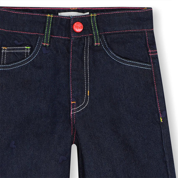Billieblush - Jeans donkerblauw met hartjes ton sur ton