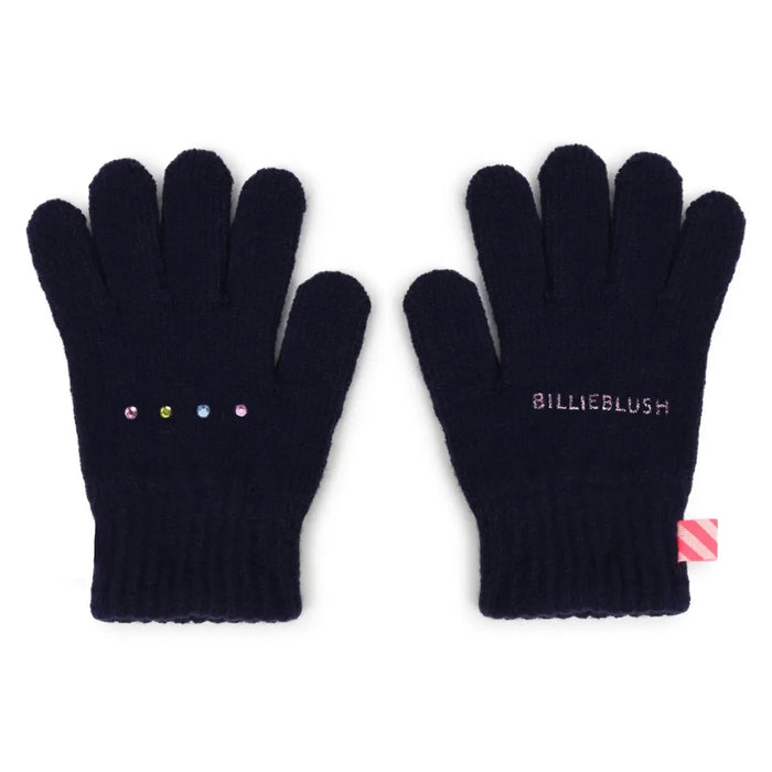 Billieblush - Handschoenen donkerblauw met strass T2 (3-8 jaar)