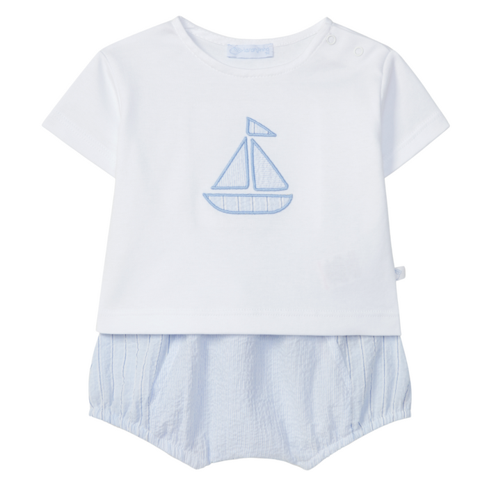 Laranjinha - 2-delige set van T-shirt en short met bootje