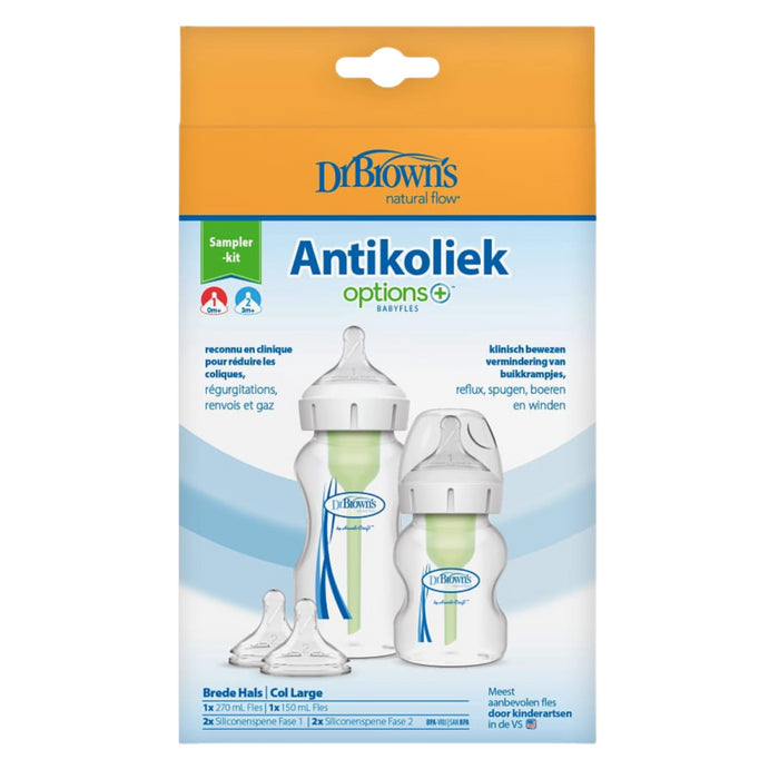 Dr. Brown’s - Options+ Anti-colic | Starterset Brede Halsfles 2-pack
