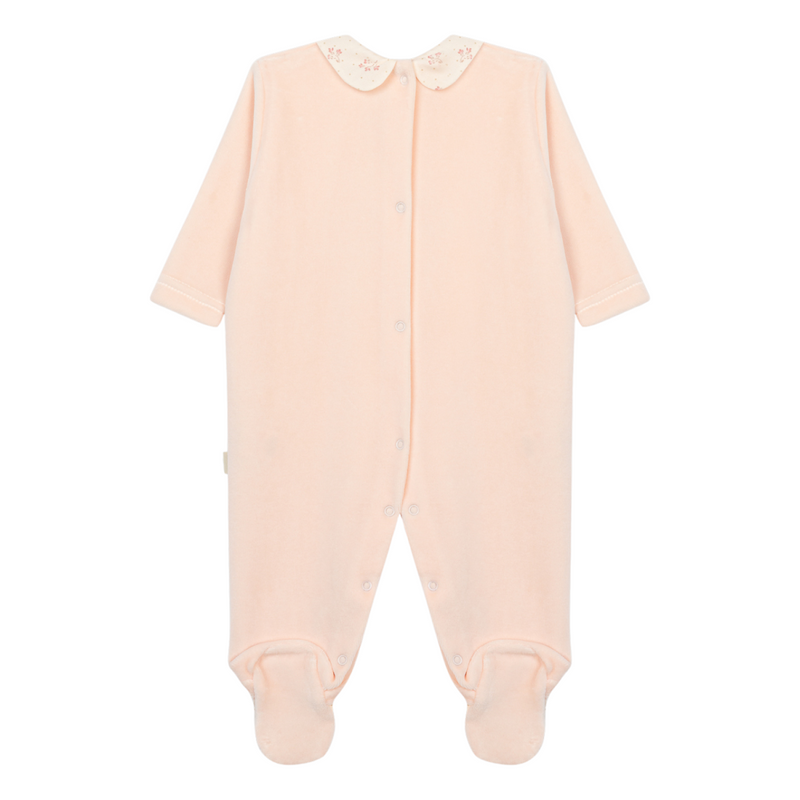 Baby Gi - Babypakje velours winter garden with bow - Peach