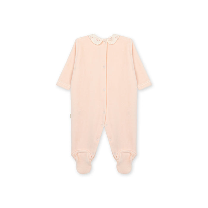 Baby Gi - Babypakje velours winter garden with bow - Peach