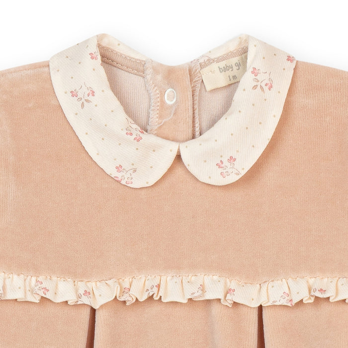 Baby Gi - Babypakje velours winter garden - Pastel Pink
