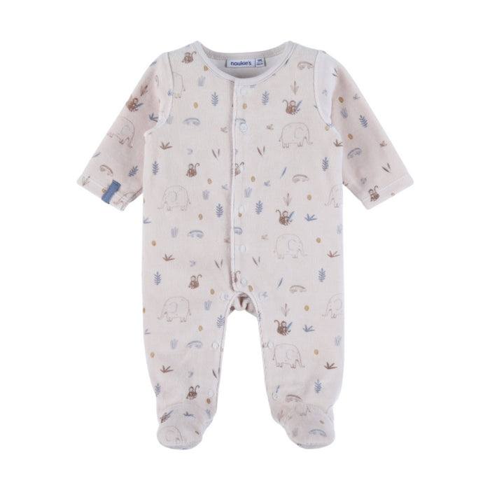 Noukies - Babypyjama met junglemotief in fluweel
