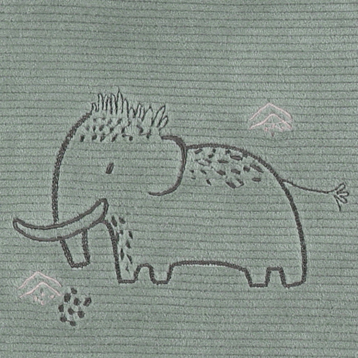 Noukies - Groen fluwelen pyjamaset met mammoetborduursel